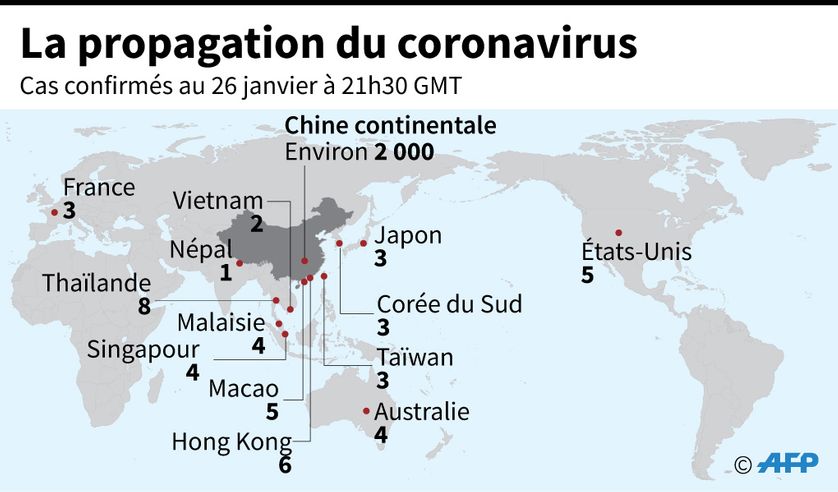carte propagation coronavirus